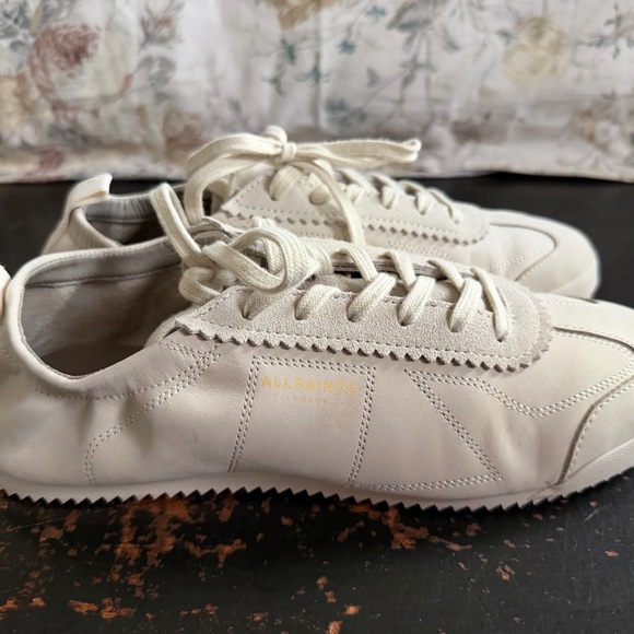 All Saints Off-White Leather Sneakers - Picture 3 of 6